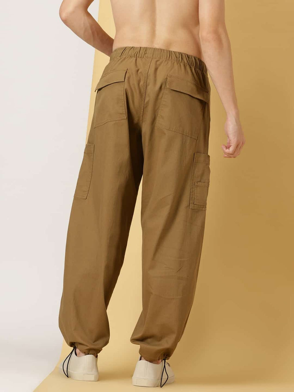 Thomas Scott Men Parachute Loose Fit Mid Rise Pure Cotton Cargo-Style Trousers