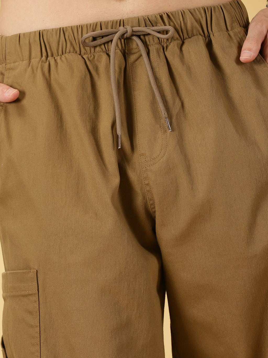 Thomas Scott Men Parachute Loose Fit Mid Rise Pure Cotton Cargo-Style Trousers