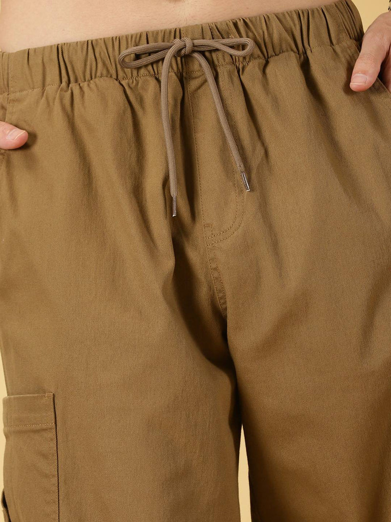 Thomas Scott Men Parachute Loose Fit Mid Rise Pure Cotton Cargo-Style Trousers