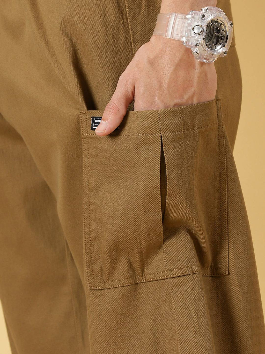 Thomas Scott Men Parachute Loose Fit Mid Rise Pure Cotton Cargo-Style Trousers