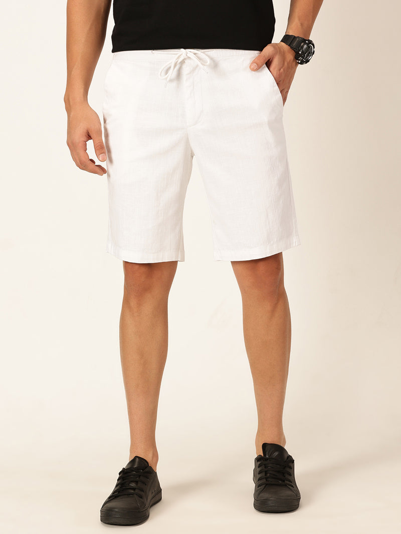 Thomas Scott Men Slim Fit Linen Cotton Shorts