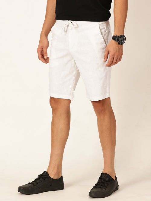 Thomas Scott Men Slim Fit Linen Cotton Shorts