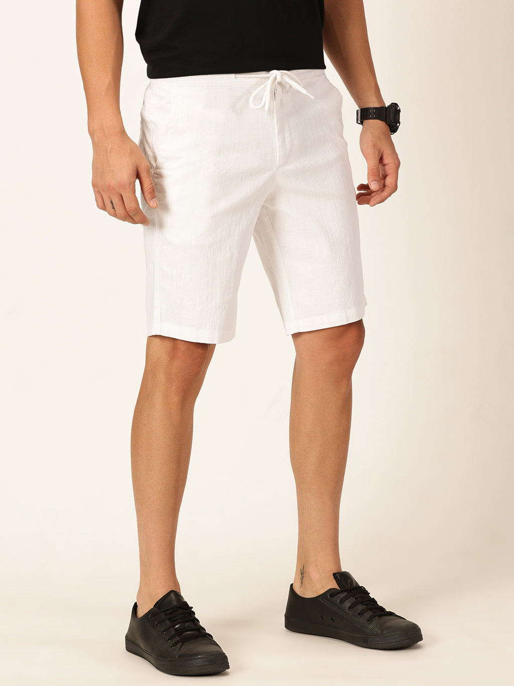 Thomas Scott Men Slim Fit Linen Cotton Shorts