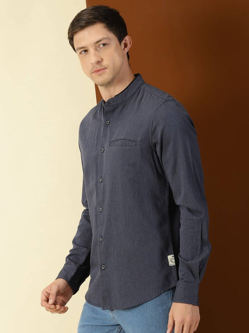 Thomas Scott Men Classic Slim Fit Cotton Opaque Casual Shirt