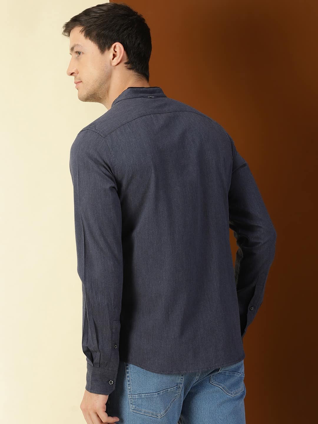 Thomas Scott Men Classic Slim Fit Cotton Opaque Casual Shirt