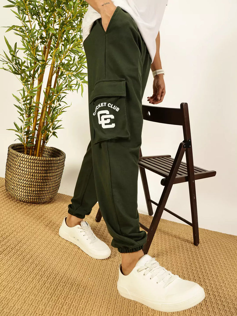 Thomas Scott Men Printed Relaxed Fit Mid Rise Cargo Joggers