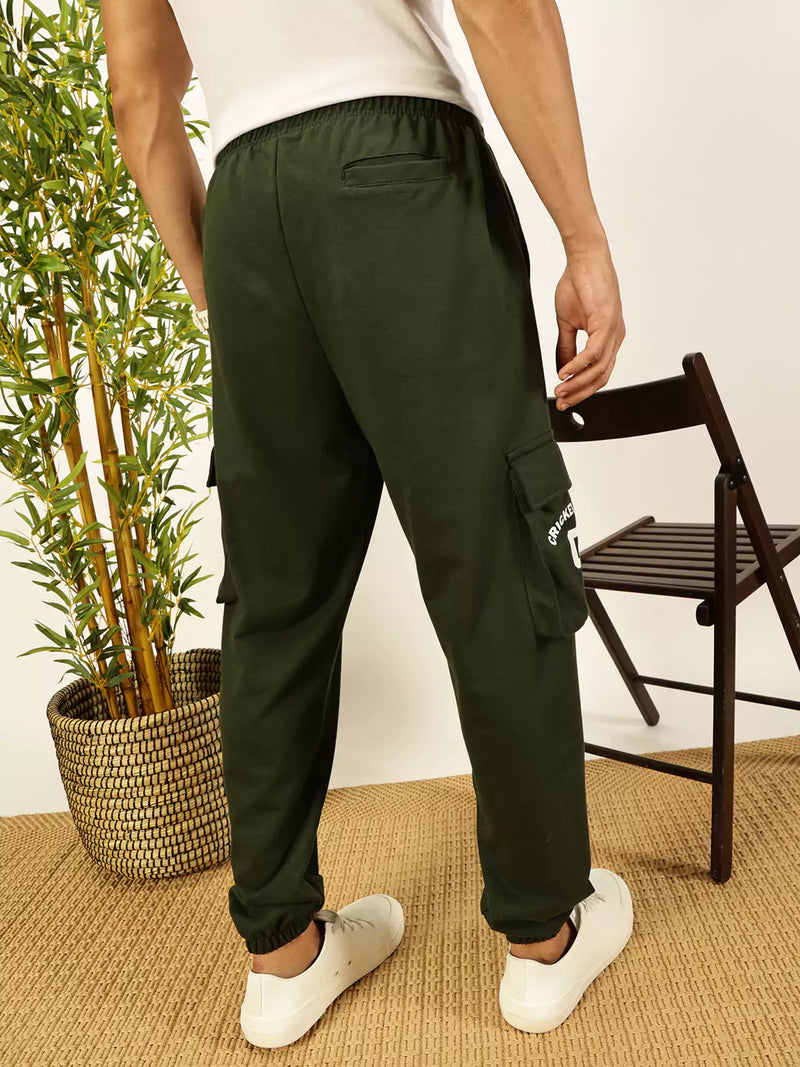 Thomas Scott Men Printed Relaxed Fit Mid Rise Cargo Joggers