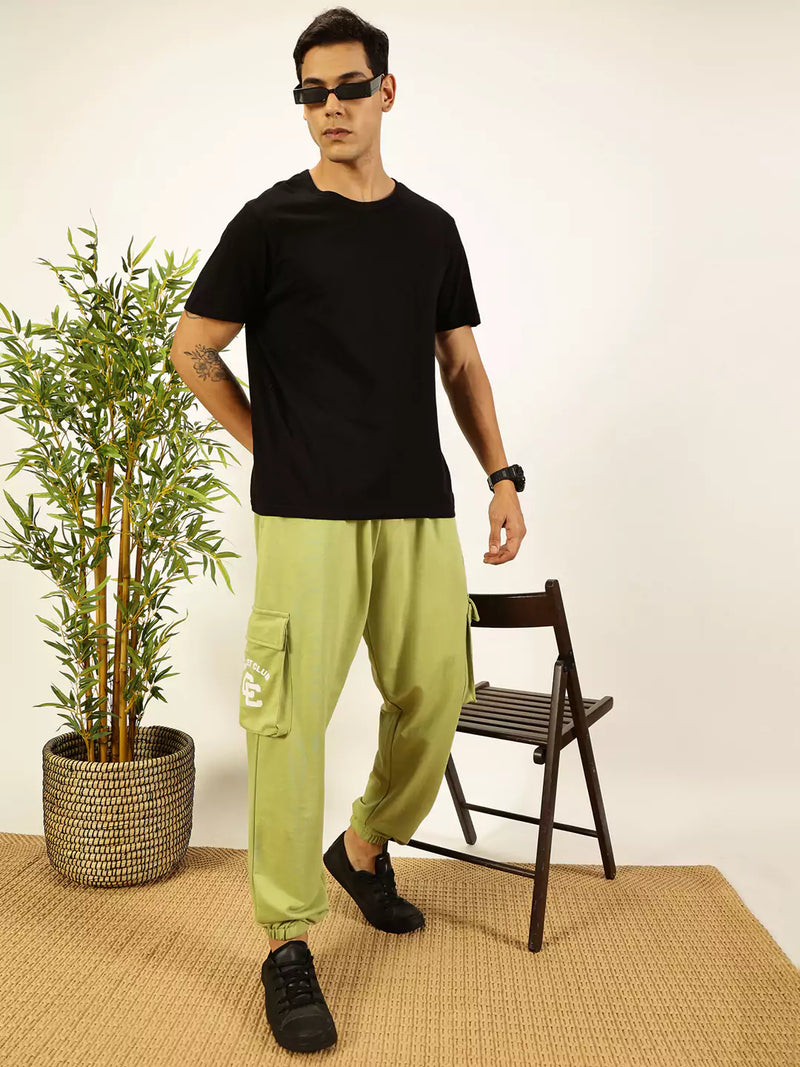 Thomas Scott Men Relaxed Fit Mid Rise Cargo Joggers