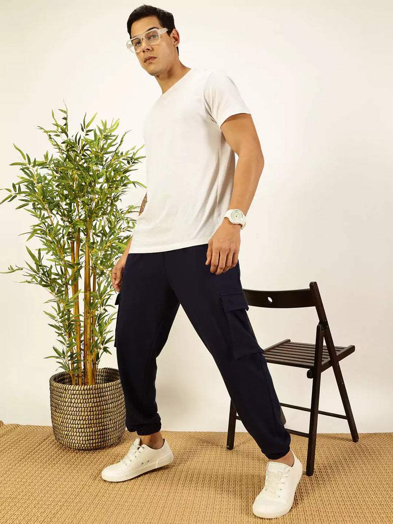 Thomas Scott Men Relaxed Fit Mid Rise Cargo Joggers