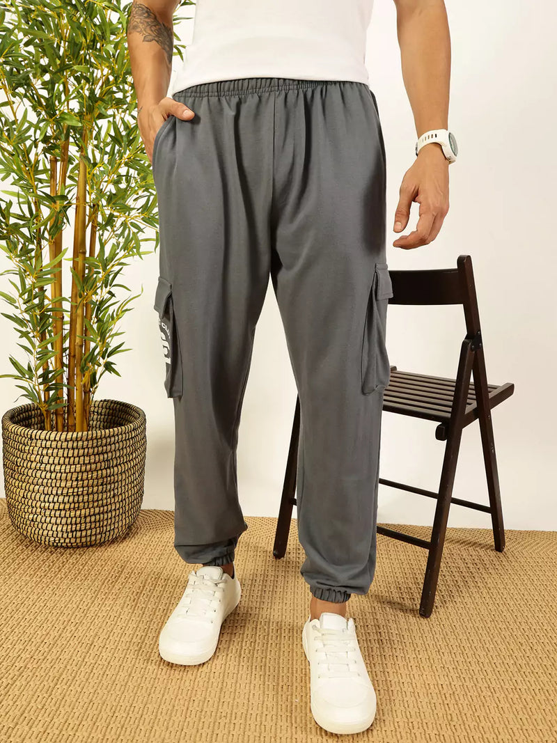 Thomas Scott Men Printed Relaxed Fit Mid Rise Cargo Joggers