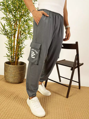 Thomas Scott Men Printed Relaxed Fit Mid Rise Cargo Joggers