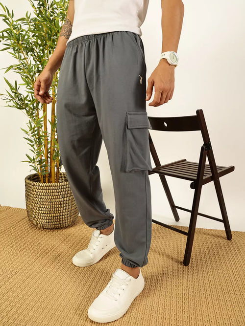 Thomas Scott Men Printed Relaxed Fit Mid Rise Cargo Joggers
