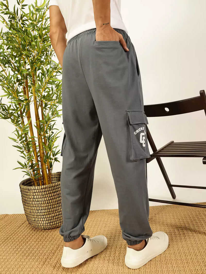Thomas Scott Men Printed Relaxed Fit Mid Rise Cargo Joggers
