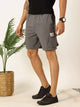 Charcoal Melange Regular Fit Mid-Rise Solid Knitted Casual Shorts For Men