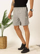 Grey Melange Regular Fit Mid-Rise Solid Knitted Casual Shorts For Men