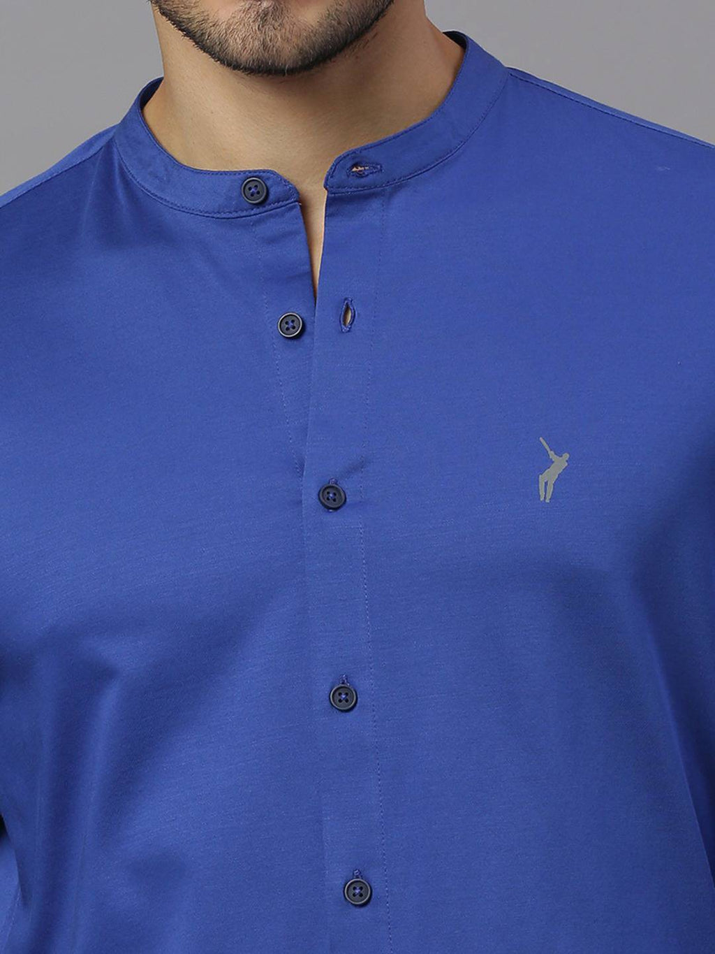 Thomas Scott Men Band Collar Classic Slim Fit Casual Shirt