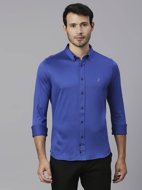 Thomas Scott Men Classic Button Down Collar Slim Fit Cotton Casual Shirt