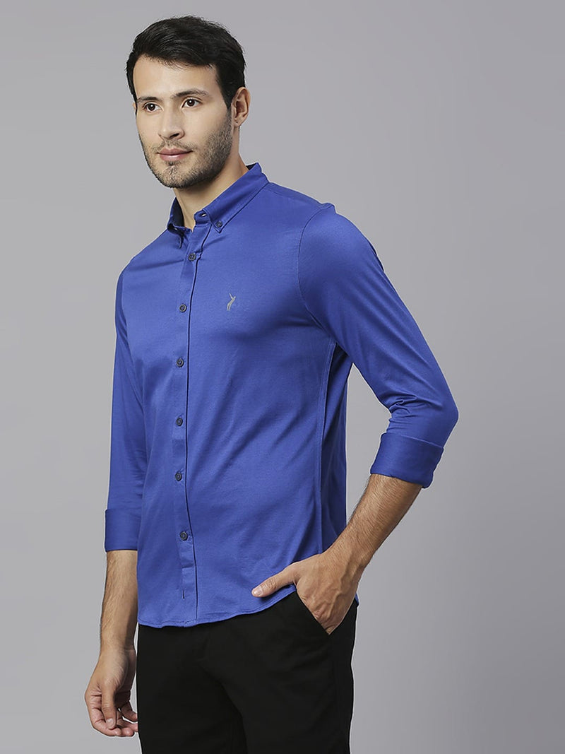 Thomas Scott Men Classic Button Down Collar Slim Fit Cotton Casual Shirt