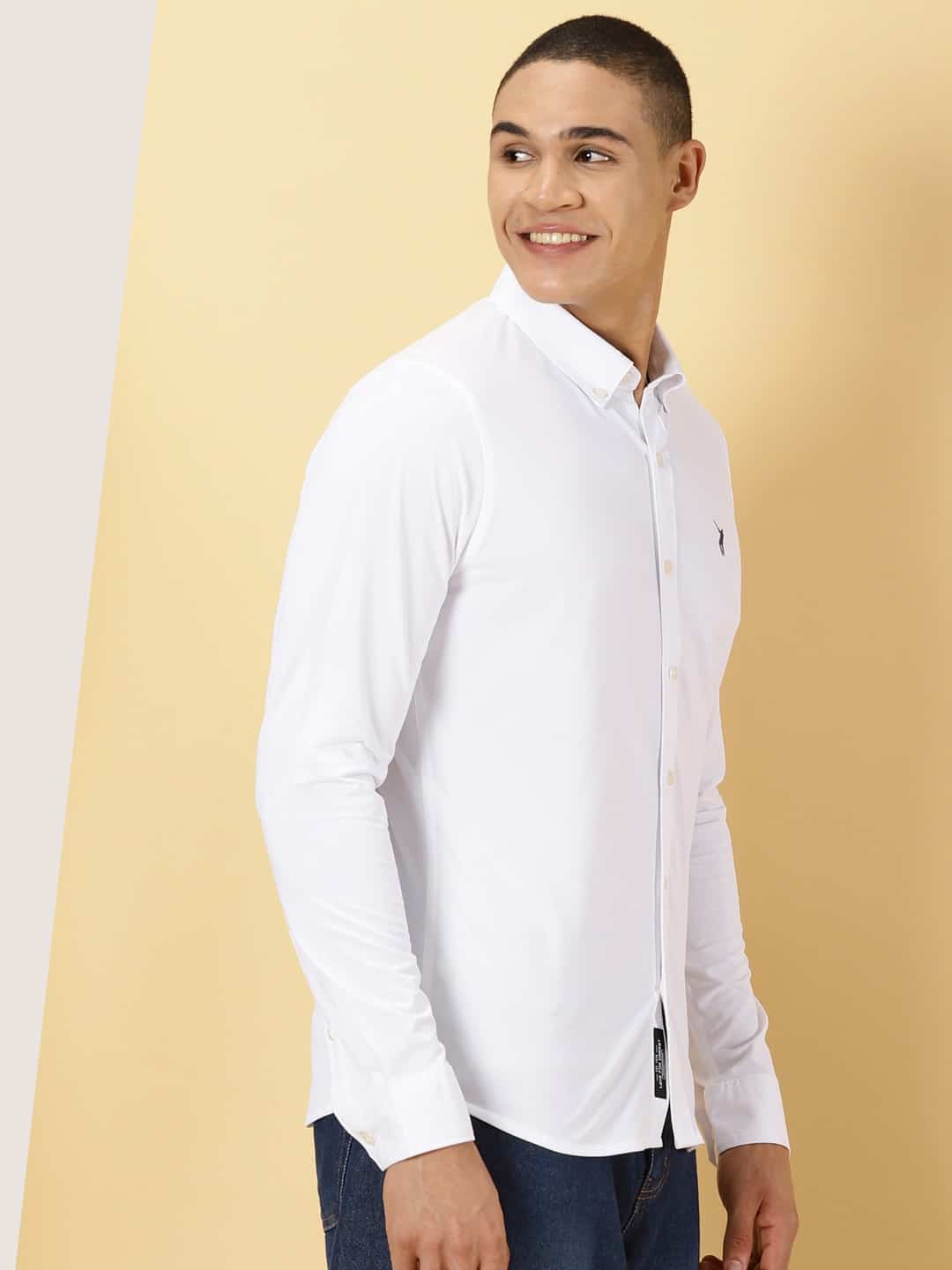 Thomas Scott Men Classic Slim Fit Opaque Casual Shirt