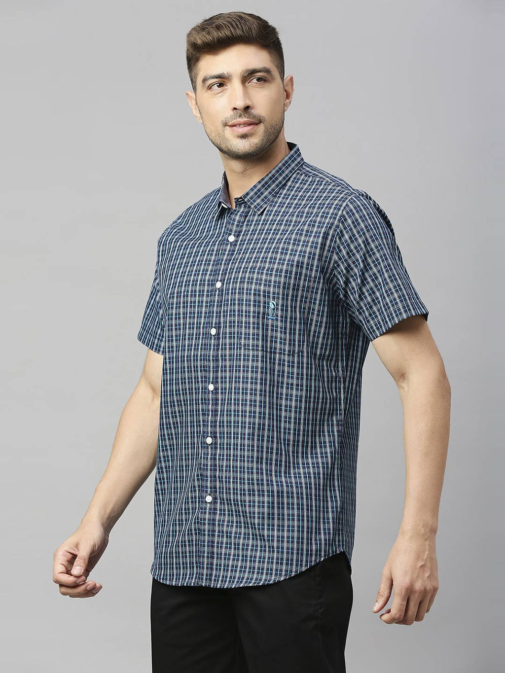 Thomas Scott Men Classic Slim Fit Checked Pure Cotton Casual Shirt