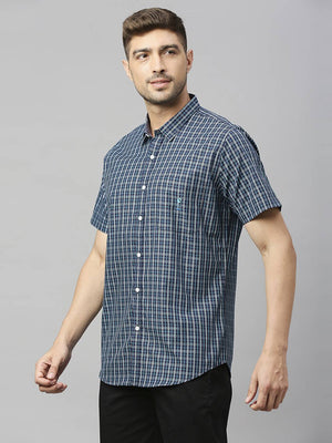 Thomas Scott Men Classic Slim Fit Checked Pure Cotton Casual Shirt