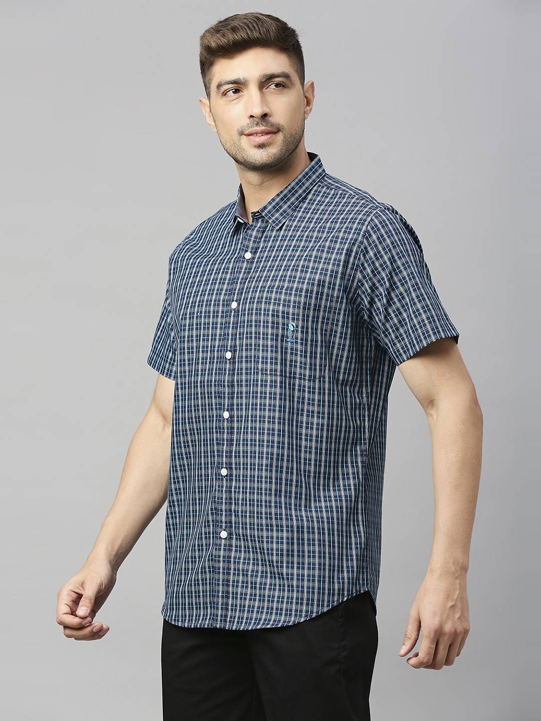 Thomas Scott Men Classic Slim Fit Checked Pure Cotton Casual Shirt