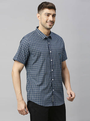 Thomas Scott Men Classic Slim Fit Checked Pure Cotton Casual Shirt