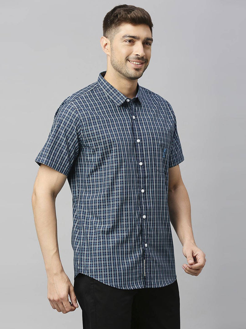 Thomas Scott Men Classic Slim Fit Checked Pure Cotton Casual Shirt