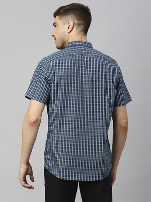 Thomas Scott Men Classic Slim Fit Checked Pure Cotton Casual Shirt