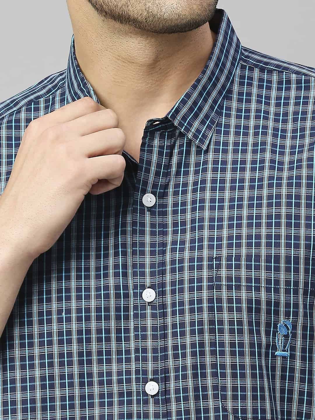 Thomas Scott Men Classic Slim Fit Checked Pure Cotton Casual Shirt