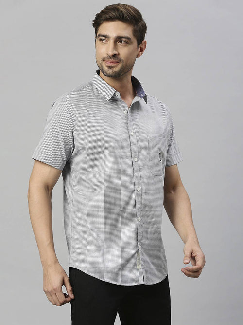 Thomas Scott Men Classic Slim Fit Checked Pure Cotton Casual Shirt