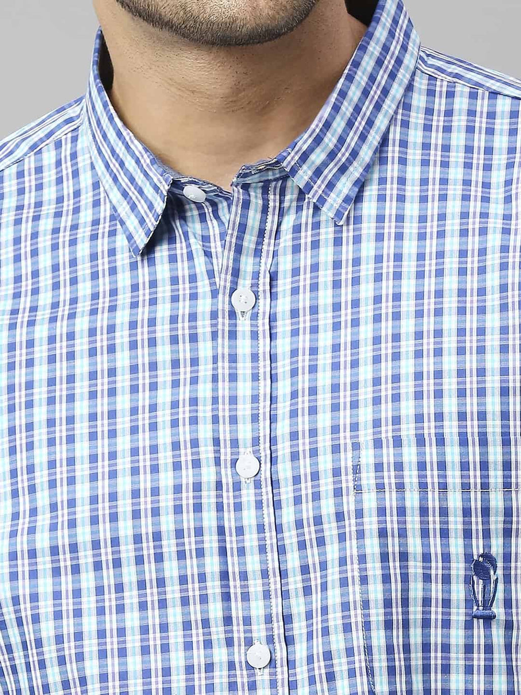 Thomas Scott Men Classic Slim Fit Gingham Checks Pure Cotton Casual Shirt