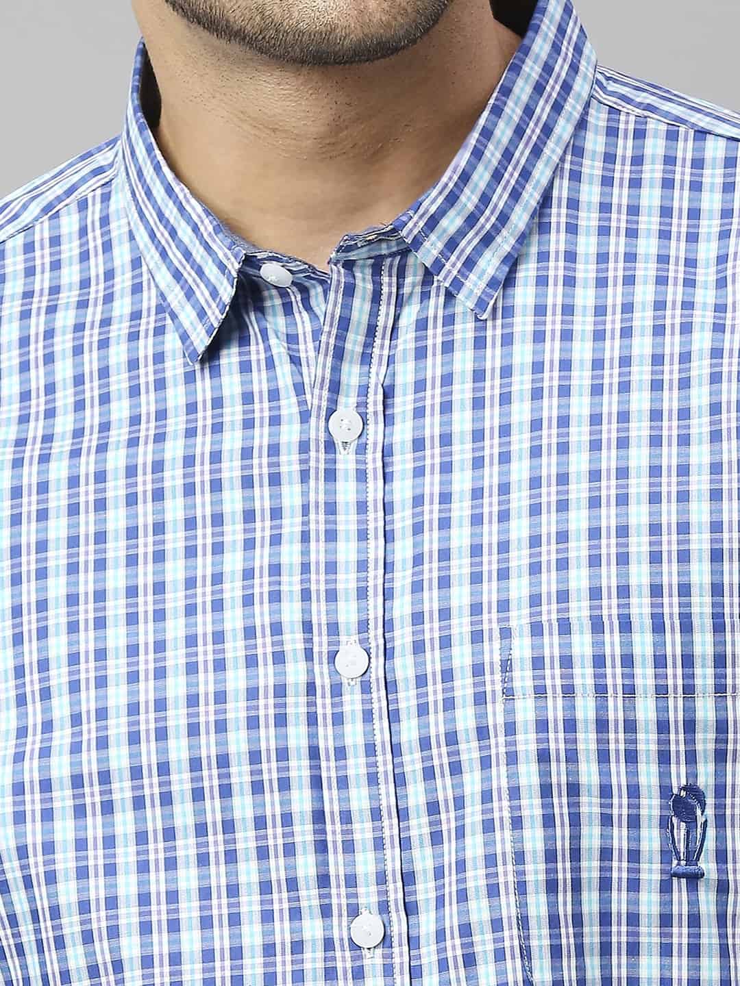 Thomas Scott Men Classic Slim Fit Gingham Checks Pure Cotton Casual Shirt