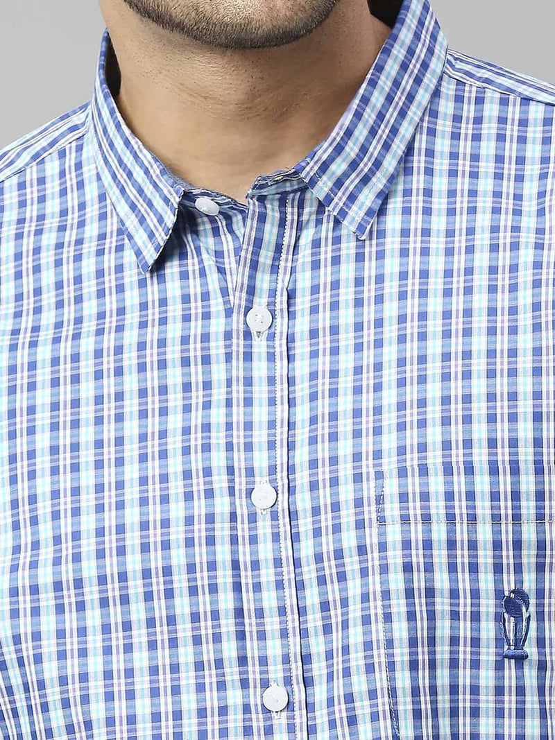 Thomas Scott Men Classic Slim Fit Gingham Checks Pure Cotton Casual Shirt