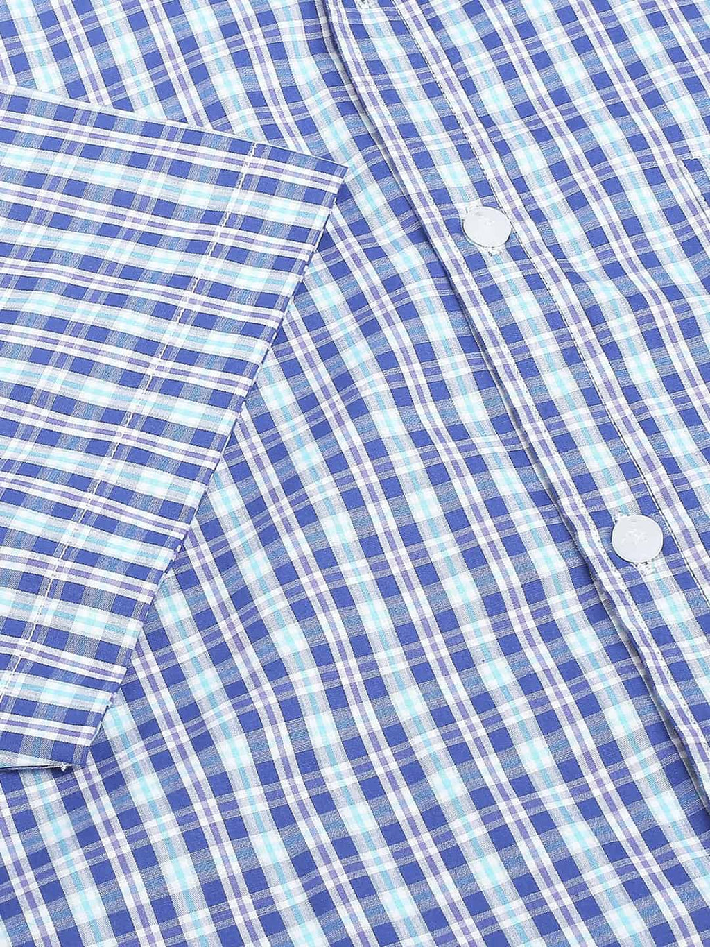 Thomas Scott Men Classic Slim Fit Gingham Checks Pure Cotton Casual Shirt