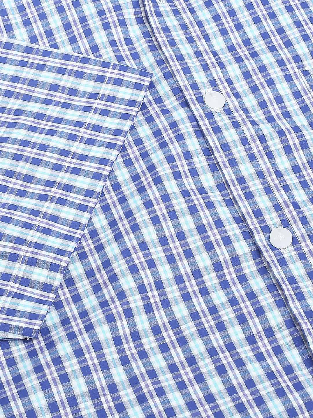 Thomas Scott Men Classic Slim Fit Gingham Checks Pure Cotton Casual Shirt