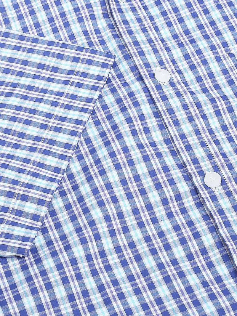 Thomas Scott Men Classic Slim Fit Gingham Checks Pure Cotton Casual Shirt