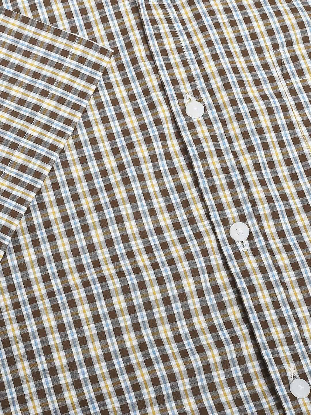 Thomas Scott Men Classic Slim Fit Gingham Checks Casual Pure Cotton Shirt