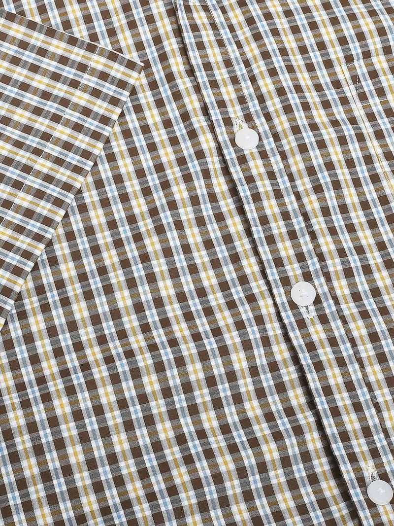 Thomas Scott Men Classic Slim Fit Gingham Checks Casual Pure Cotton Shirt