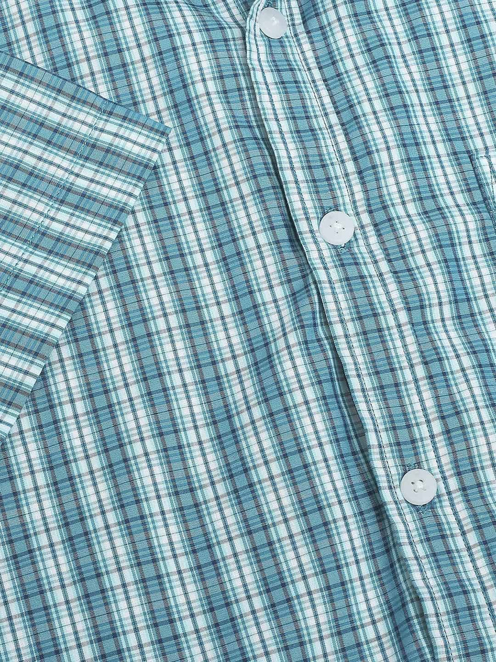 Thomas Scott Men Classic Slim Fit Gingham Checked Casual Pure Cotton Shirt