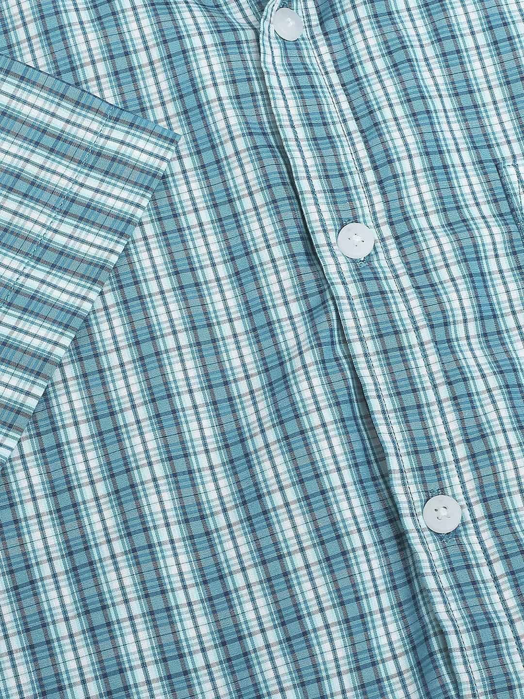 Thomas Scott Men Classic Slim Fit Gingham Checked Casual Pure Cotton Shirt
