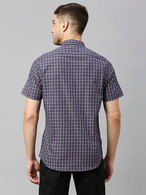 Thomas Scott Men Classic Slim Fit Checked Pure Cotton Casual Shirt
