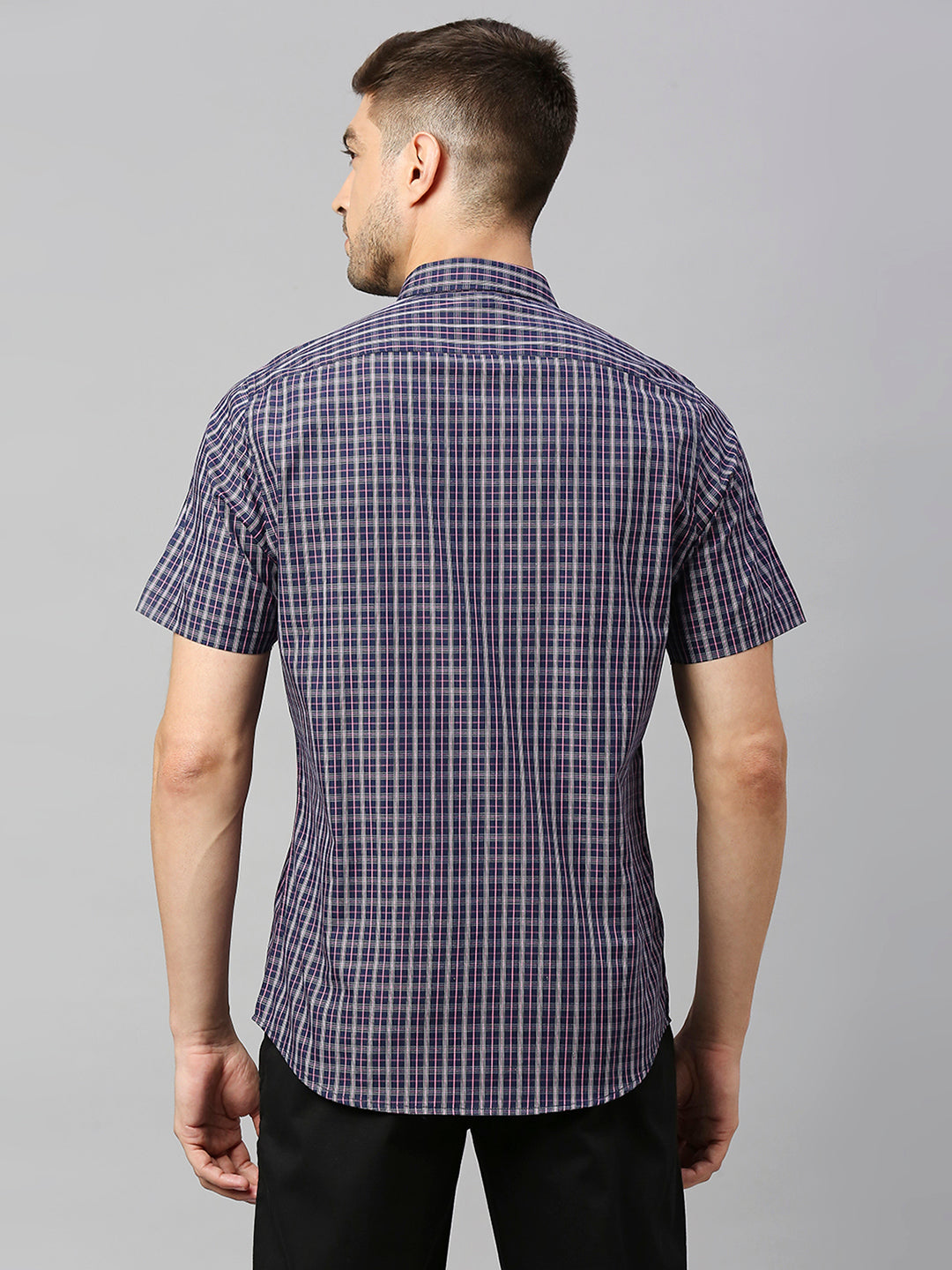 Thomas Scott Men Classic Slim Fit Checked Pure Cotton Casual Shirt