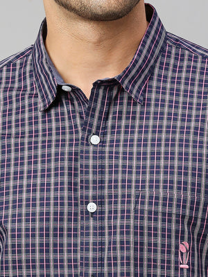 Thomas Scott Men Classic Slim Fit Checked Pure Cotton Casual Shirt