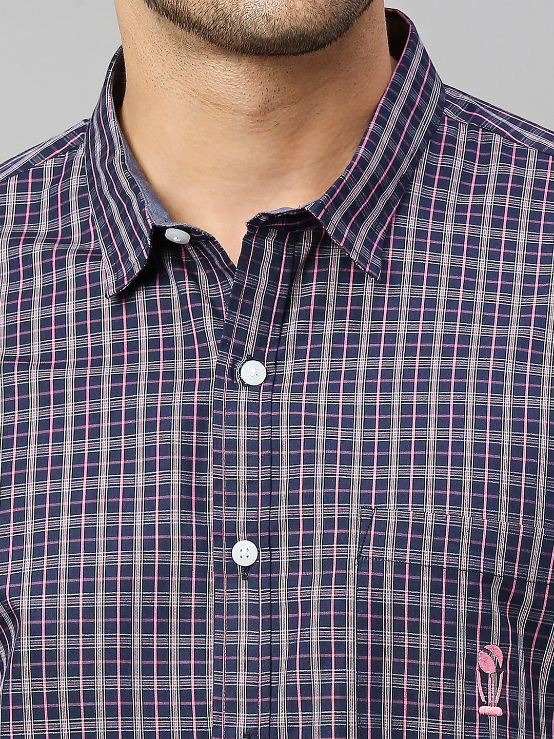 Thomas Scott Men Classic Slim Fit Checked Pure Cotton Casual Shirt