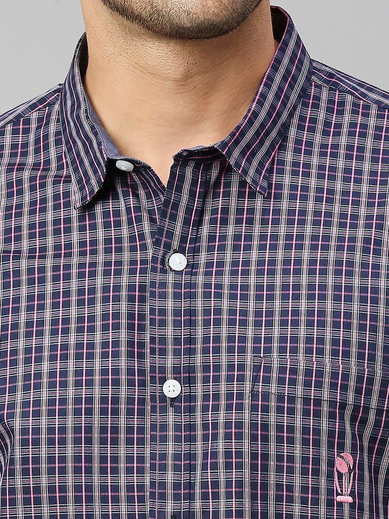 Thomas Scott Men Classic Slim Fit Checked Pure Cotton Casual Shirt