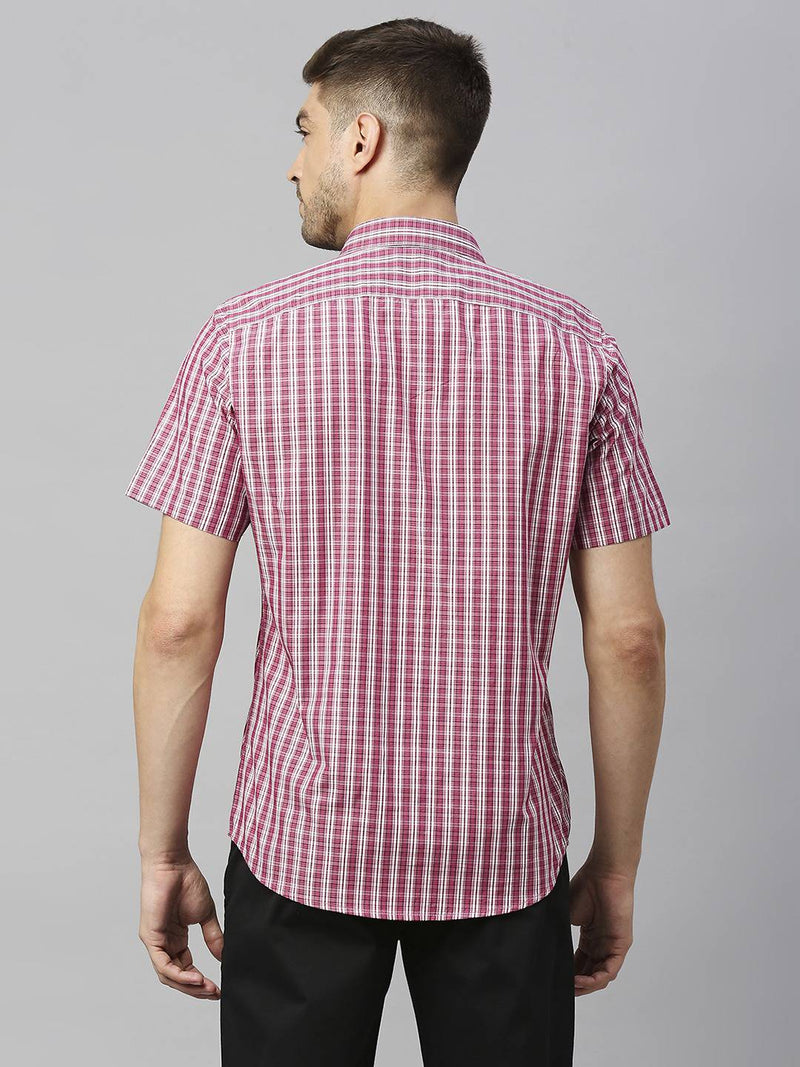 Thomas Scott Men Classic Slim Fit Checked Casual Pure Cotton Shirt