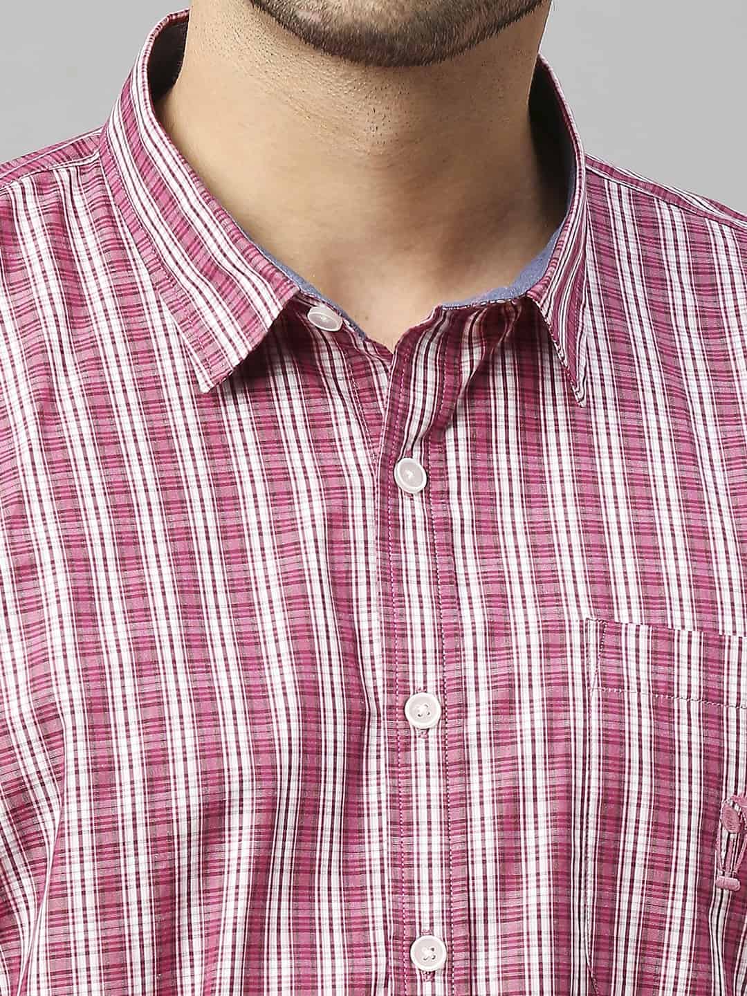Thomas Scott Men Classic Slim Fit Checked Casual Pure Cotton Shirt