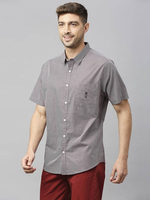 Thomas Scott Men Classic Slim Fit Micro Checked Casual Pure Cotton Shirt