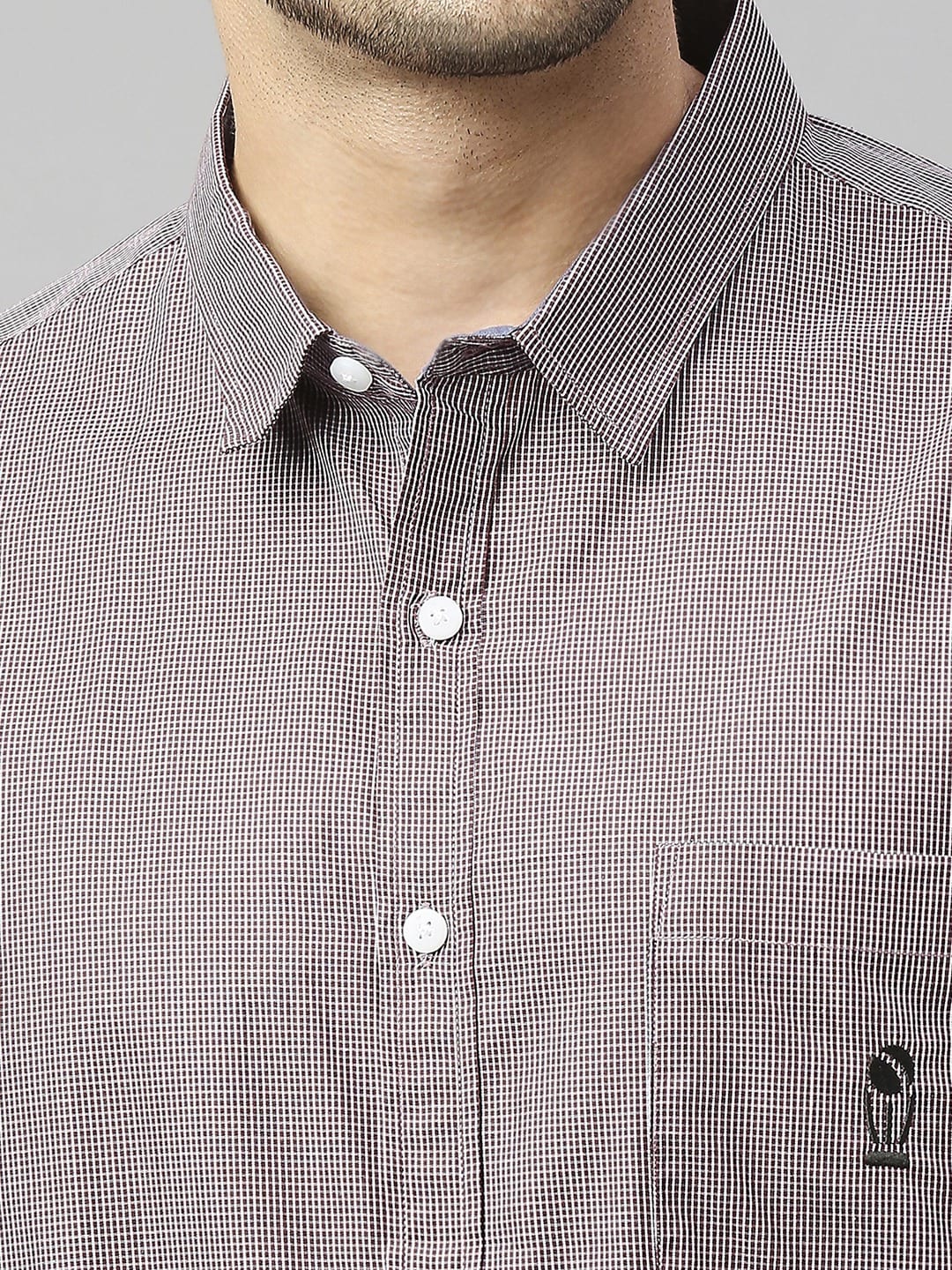 Thomas Scott Men Classic Slim Fit Micro Checked Casual Pure Cotton Shirt